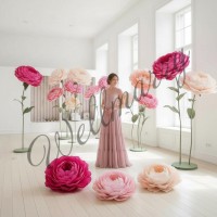 Аренда ростовых цветов из бумаги "Пионы светло-розовые"